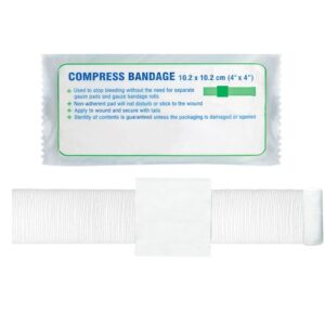 Pansement de compression stérile (6 pouces x 6 pouces) - avec attache