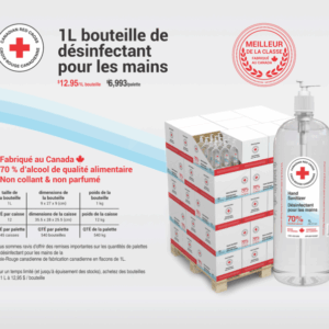 Gel désinfectant à mains 1L, avec Alcool 70%, CROIX-ROUGE
