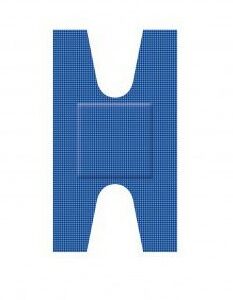 Pansement adhésif retraçable jointure en tissus (Couleur bleu - 3.8 x 7.6 cm - 50 unités par paquet)