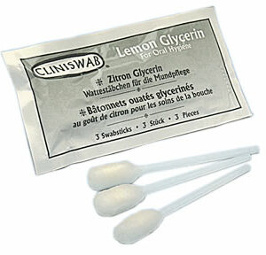 Applicateur oral de glycérine au citron (3 coton-tige par paquet - 25 paquets par boîte)
