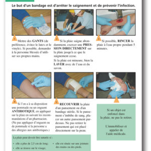 Affiche 4 Soins des plaies (24 pouces x 36 pouces) Croix-Rouge
