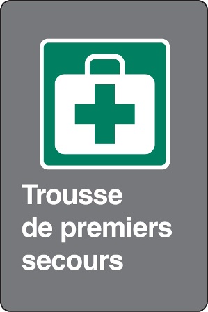 Enseigne mural - Trousse de premiers secours (8 pouces X 12 pouces)