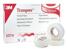 3M Transpore - Ruban adhésif transparent pour bandages (1/2 pouces x 10 verges - 24 unités par boîte)