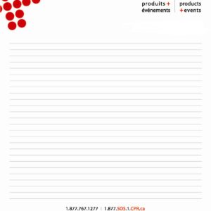 Premierssoins.com tablette lignée 25 feuilles/pad, bloc note, grandeur 8 1/2 x 11