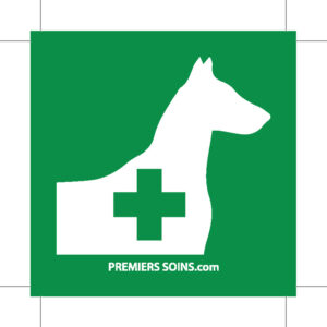 Premierssoins.com - Autocollant CHIEN ENTRAINÉ, carré 2x2 pouces