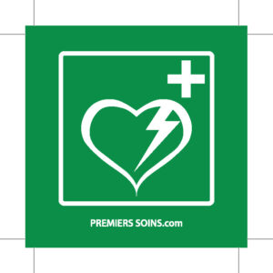 Premierssoins.com - Autocollant DEA, carré 3x3 pouces