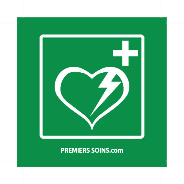 Premierssoins.com - Autocollant DEA, carré 3x3 pouces
