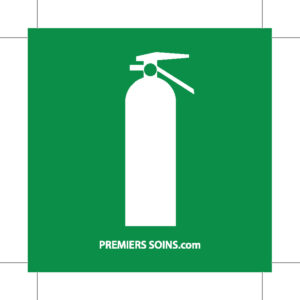 Premierssoins.com - Autocollant EXTINCTEUR, carré 3x3 pouces