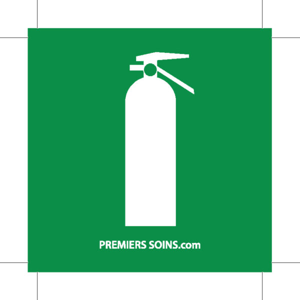 Premierssoins.com - Autocollant EXTINCTEUR, carré 3x3 pouces