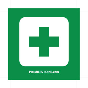 Premierssoins.com - Autocollant SECOURISTE, carré 2x2 pouces