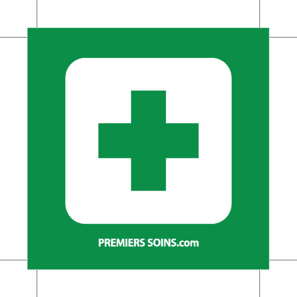 Premierssoins.com - Autocollant SECOURISTE, carré 2x2 pouces