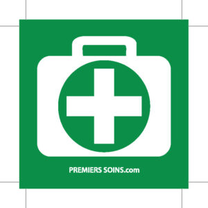 Premierssoins.com - Autocollant TROUSSE, carré 2x2 pouces