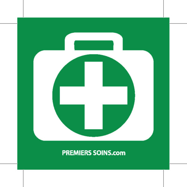 Premierssoins.com - Autocollant TROUSSE, carré 2x2 pouces