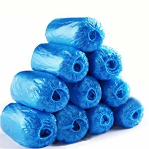 Couvre bottes en Polyethylene bleu avec élastique, 0.075mm 50/pqt