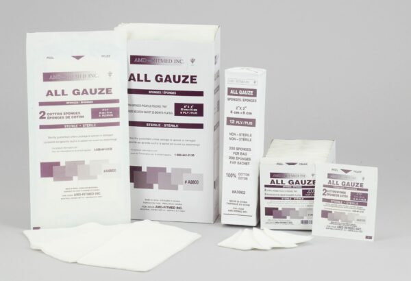 Compresse de gaze stérile 3 pouces x 3 pouces (à l'unité)
