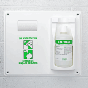 Station de douche oculaire simple - Plaque et la bouteille pleine (1 litre)