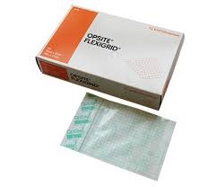 Opsite Flexigrid, Pansement adhésif transparent (4 pouces x 4 3/4 pouces), boîte de 50