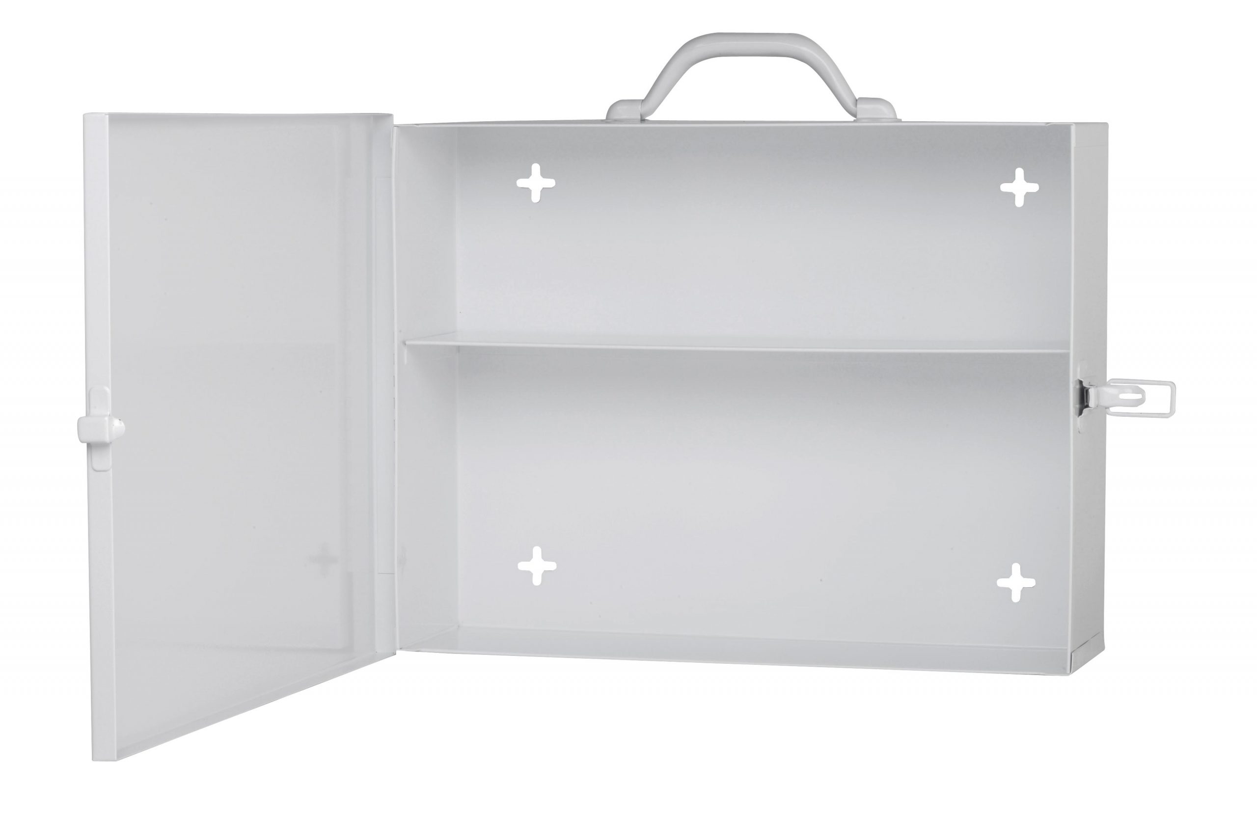 Trousse de premiers soins VIDE en MÉTAL (15-3/4 pouces x 12-3/8 pouces x 4-5/16 pouces) identifiée