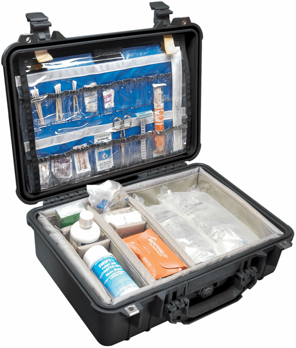 Pelican 1500EMS - Coffret étanche avec Compartiments/séparateurs (Choix de couleur) noir
