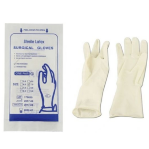 Gants chirurgicaux en latex stériles 50 paires par boite (grand)